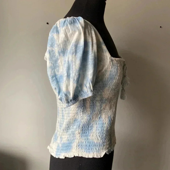 Lucky Brand |Short Sleeve Smocked Top - Picture 2 of 5